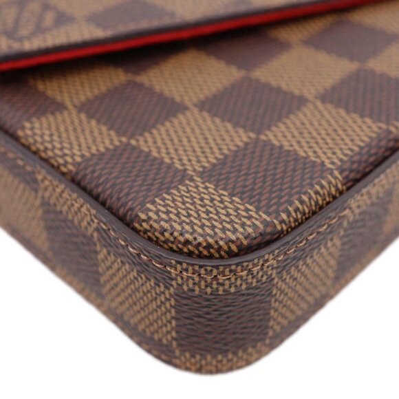 Louis Vuitton  Felicie Pochette Damier Ebene Crossbody Bag Brown - Picture 9 of 13